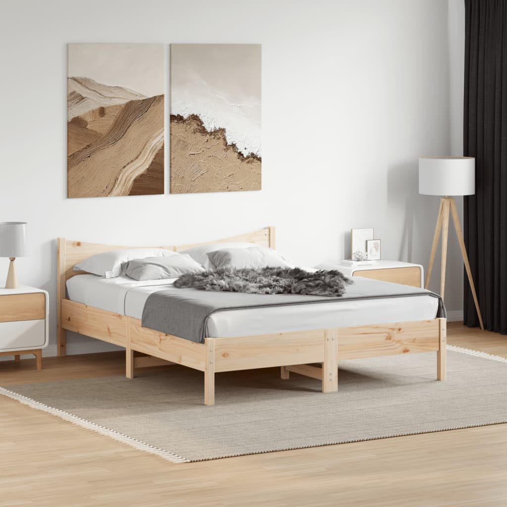 Cama sem colchão 160x200 cm madeira de pinho maciça