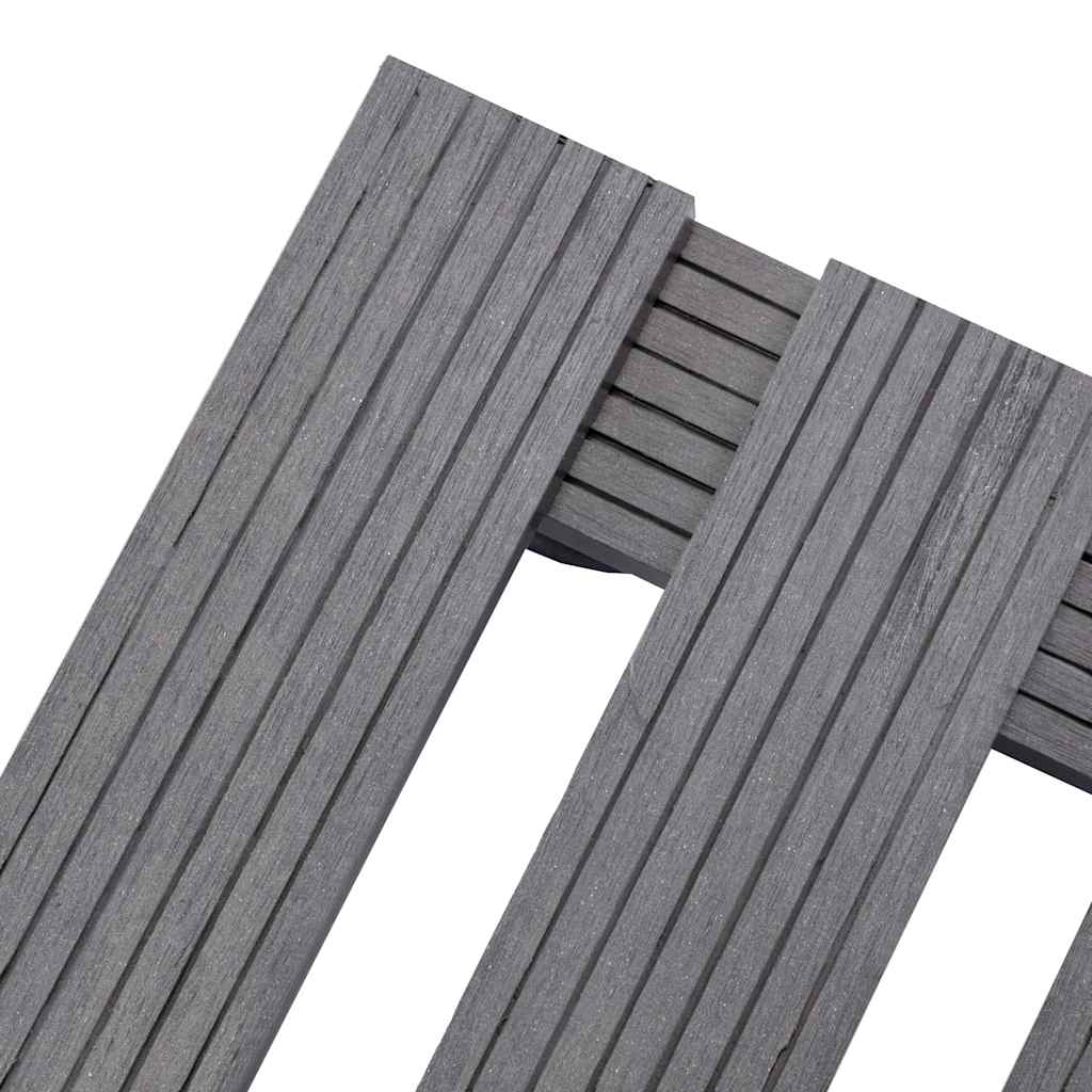 Suportes com rodas para vasos 2 pcs 30x30x7,5 cm wpc cinzento