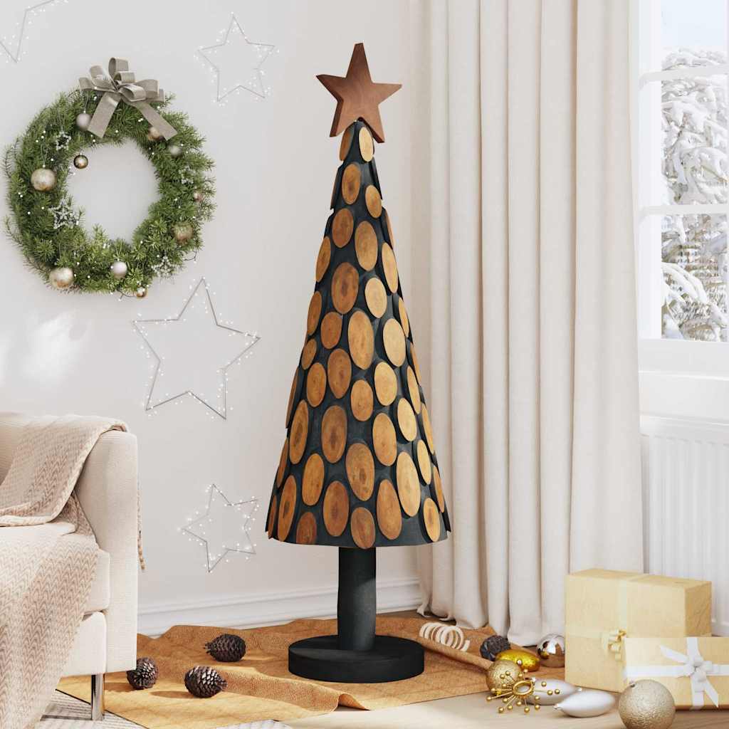 Árvore de natal castanho 149 cm madeira de teca maciça