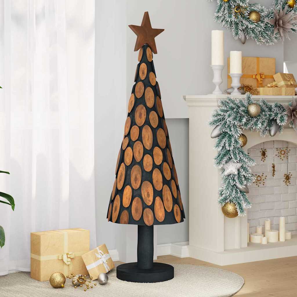 Árvore de natal castanho 149 cm madeira de teca maciça