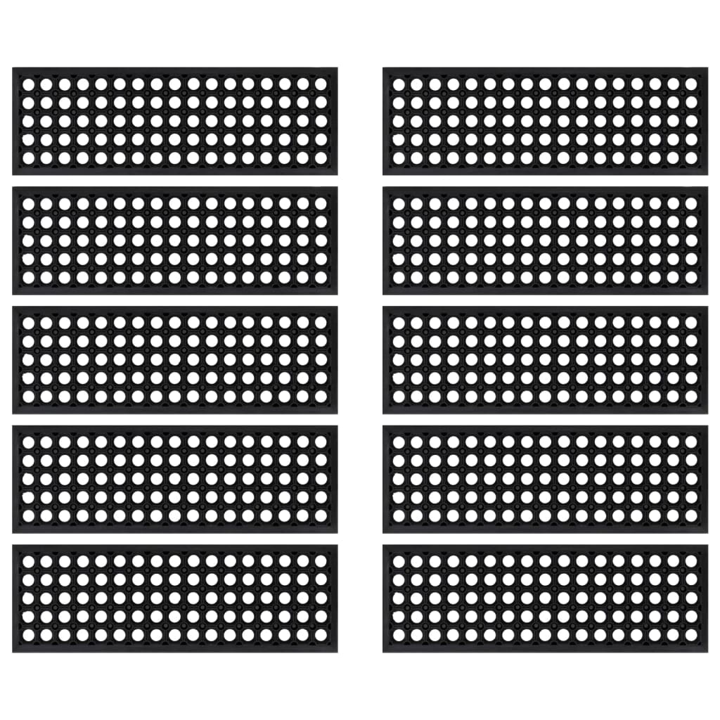 Tapetes para degraus de escada 10 pcs 25x75 cm borracha