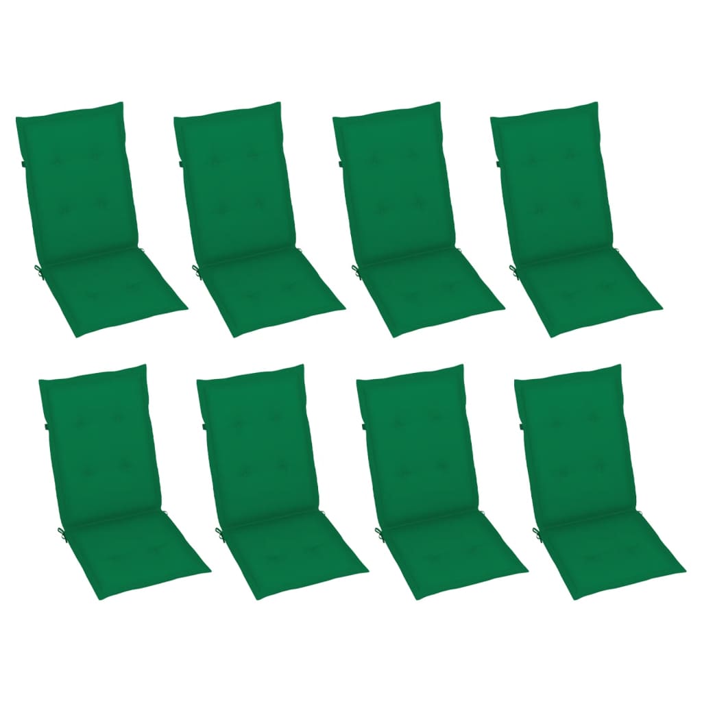 Cadeiras jardim reclináveis c/ almofadões 8 pcs acácia cinzento