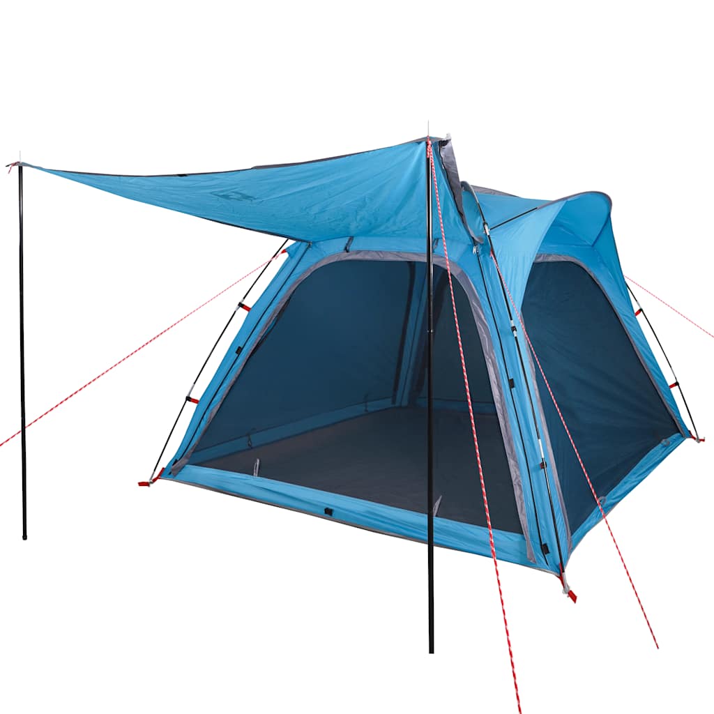 Tenda de campismo 4 pessoas libertação rápida impermeável azul