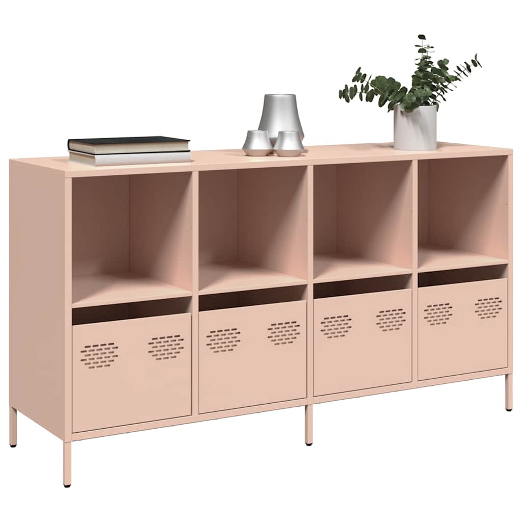 Aparador 135x39x73,5 cm aço laminado a frio rosa