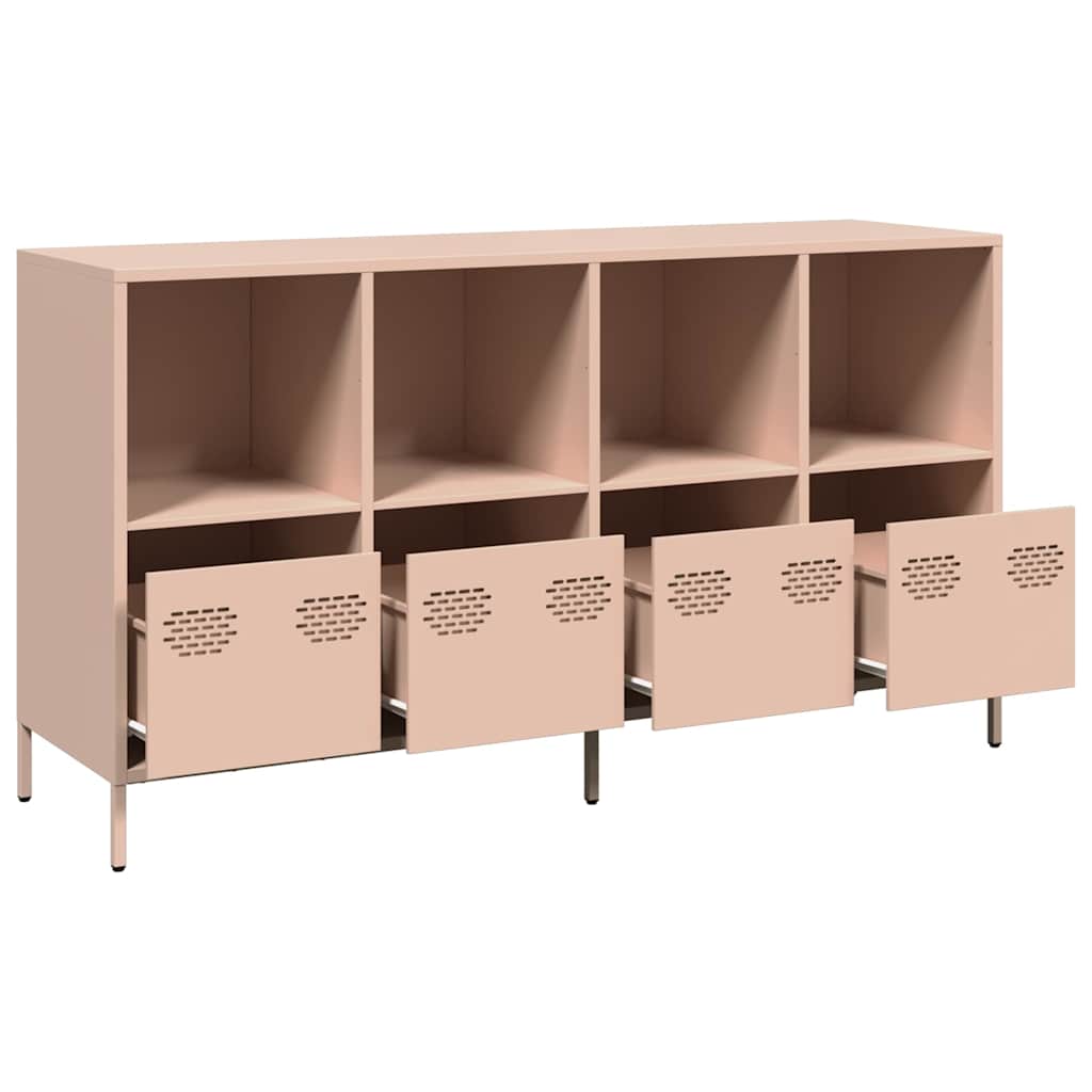 Aparador 135x39x73,5 cm aço laminado a frio rosa