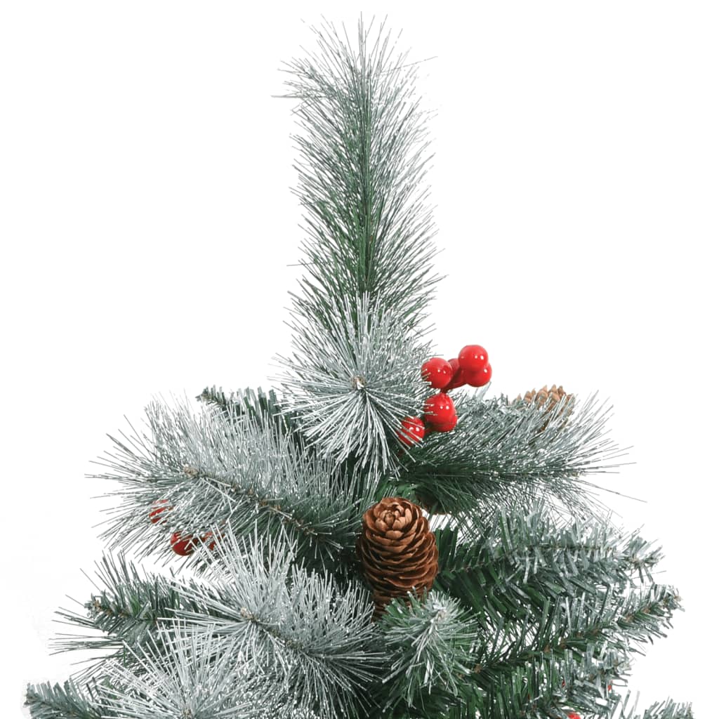 Árvore de natal artificial articulada c/ pinhas e bagas 210 cm