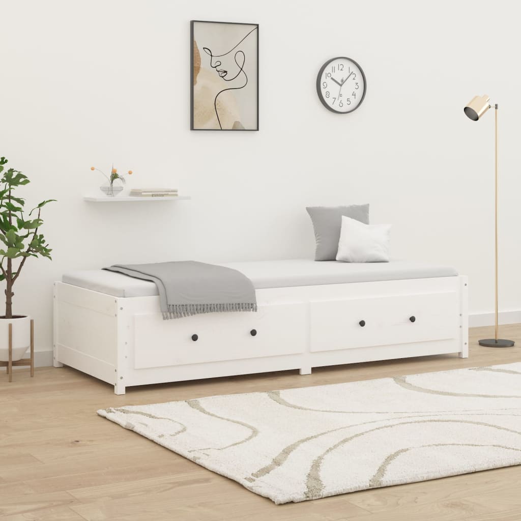 Sofá-cama sem colchão 80x200 cm madeira de pinho maciça branco