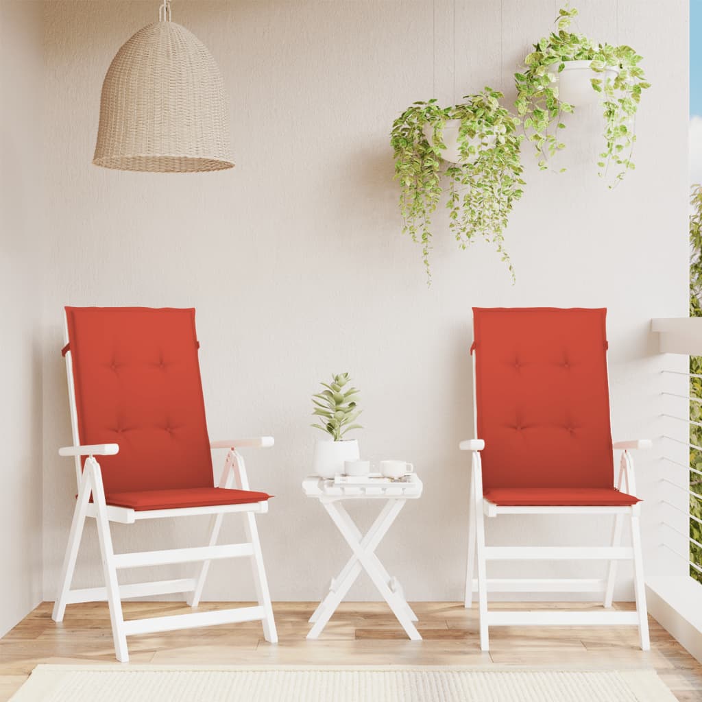Almofadões cadeiras altas 2 pcs mesclado tecido vermelho