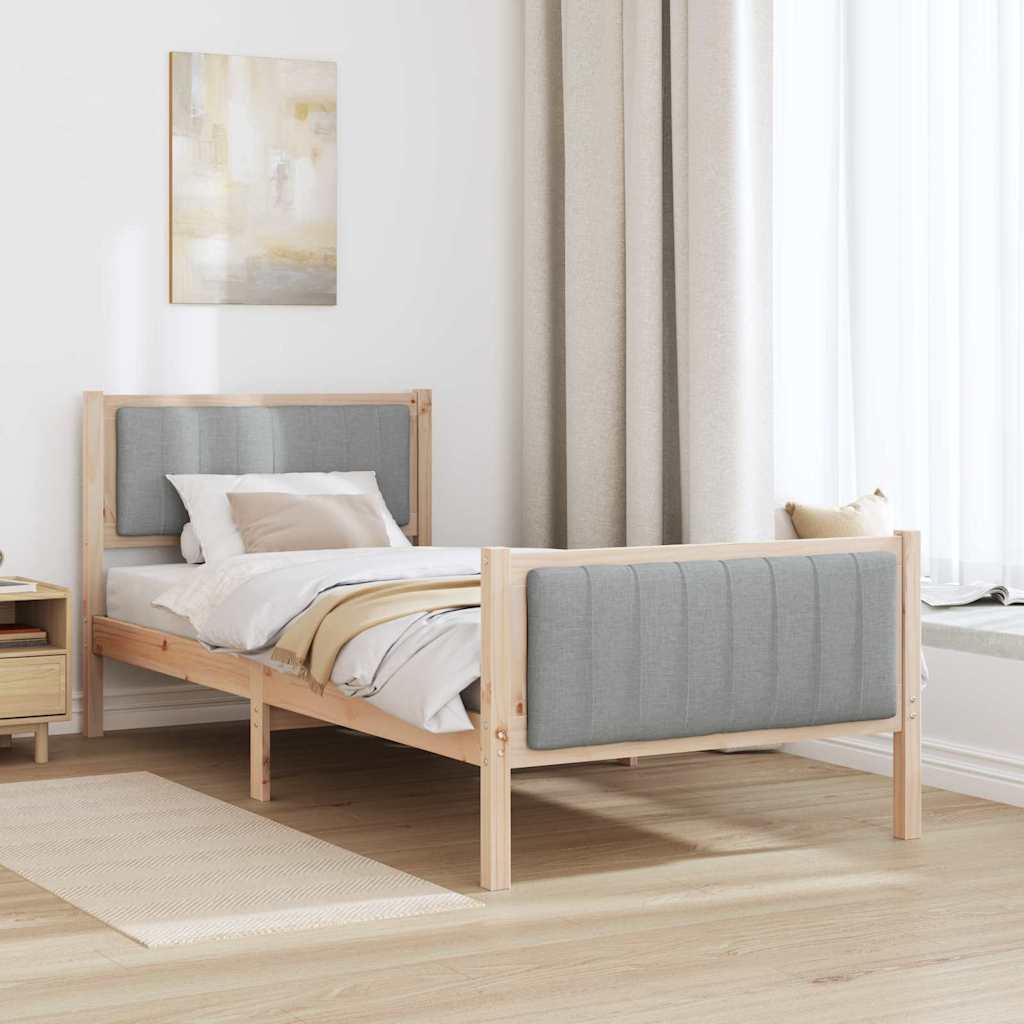 Estrutura da cama marrom e cinza claro 90 x 190 cm