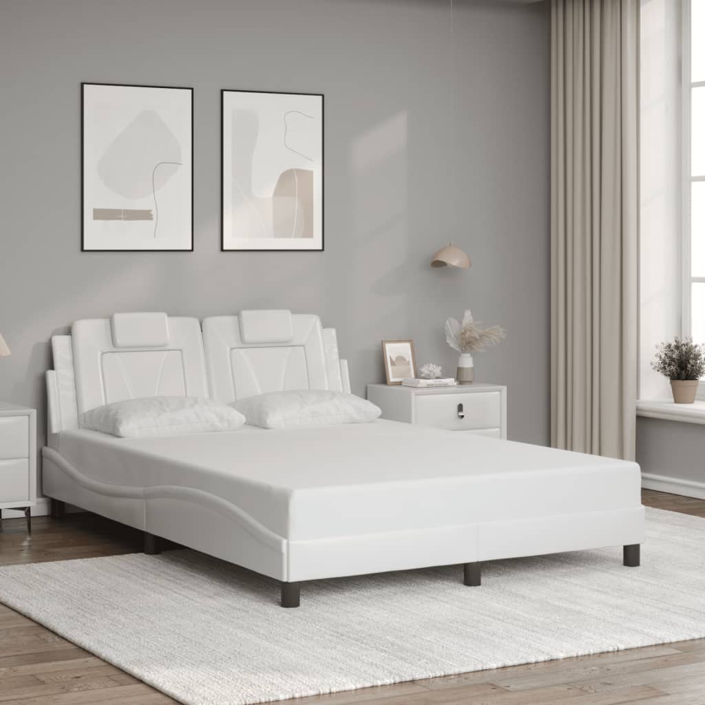 Estrutura de cama viana com LED sem colchão 140x190 cm branco