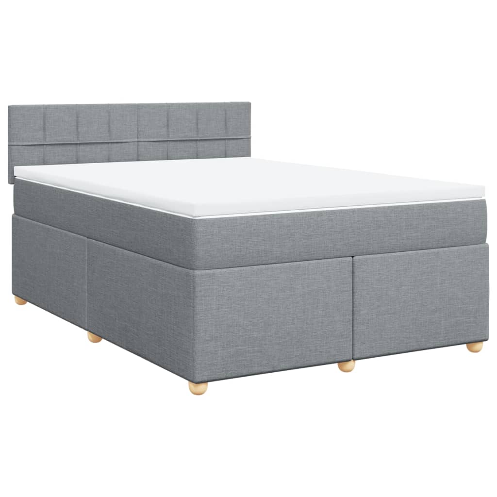Cama com molas/colchão 140x190 cm tecido cinzento-claro