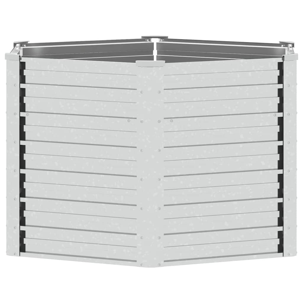 Canteiro elevado de jardim 129x77 cm aço galvanizado prateado