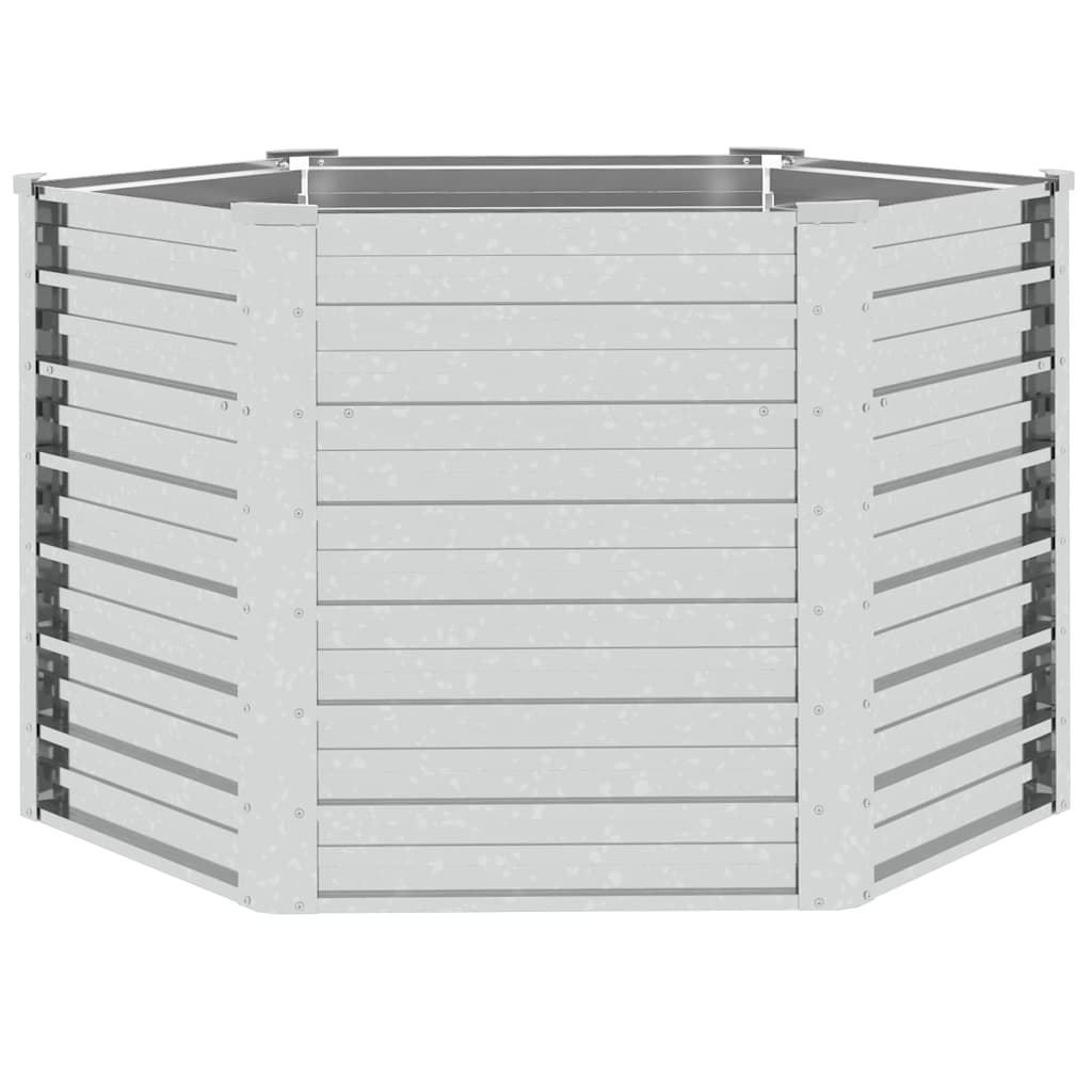 Canteiro elevado de jardim 129x77 cm aço galvanizado prateado