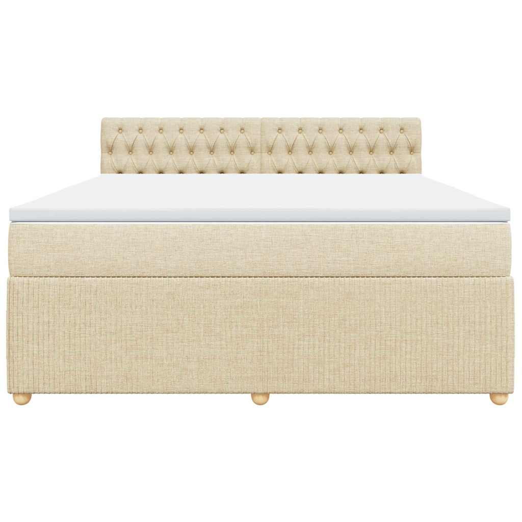 Cama com molas/colchão 180x200 cm tecido cor creme