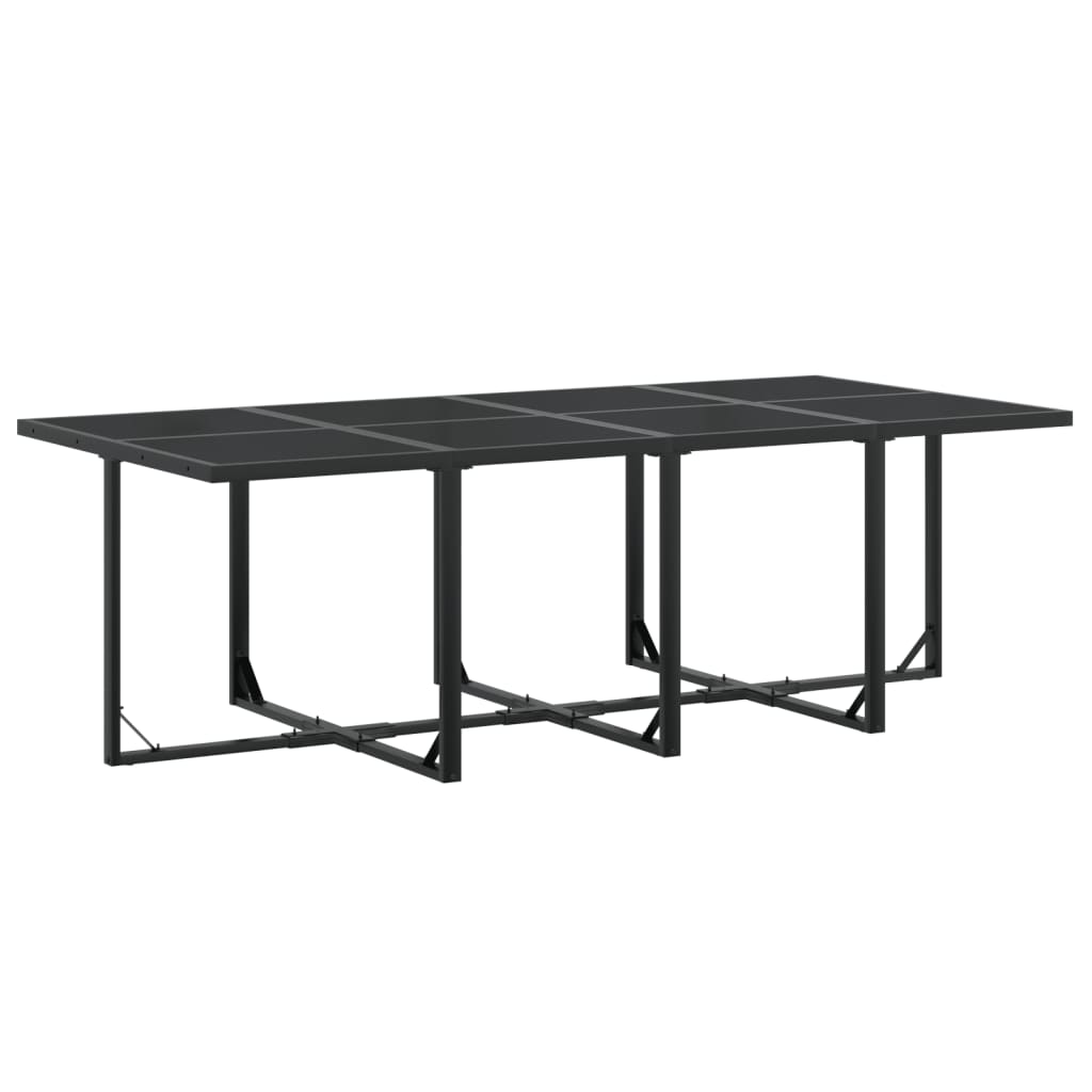 9 Pcs conjunto de jantar para jardim textilene preto
