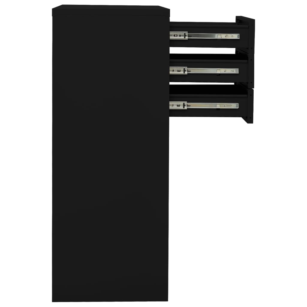 Armário de escritório 90x40x102 cm aço preto