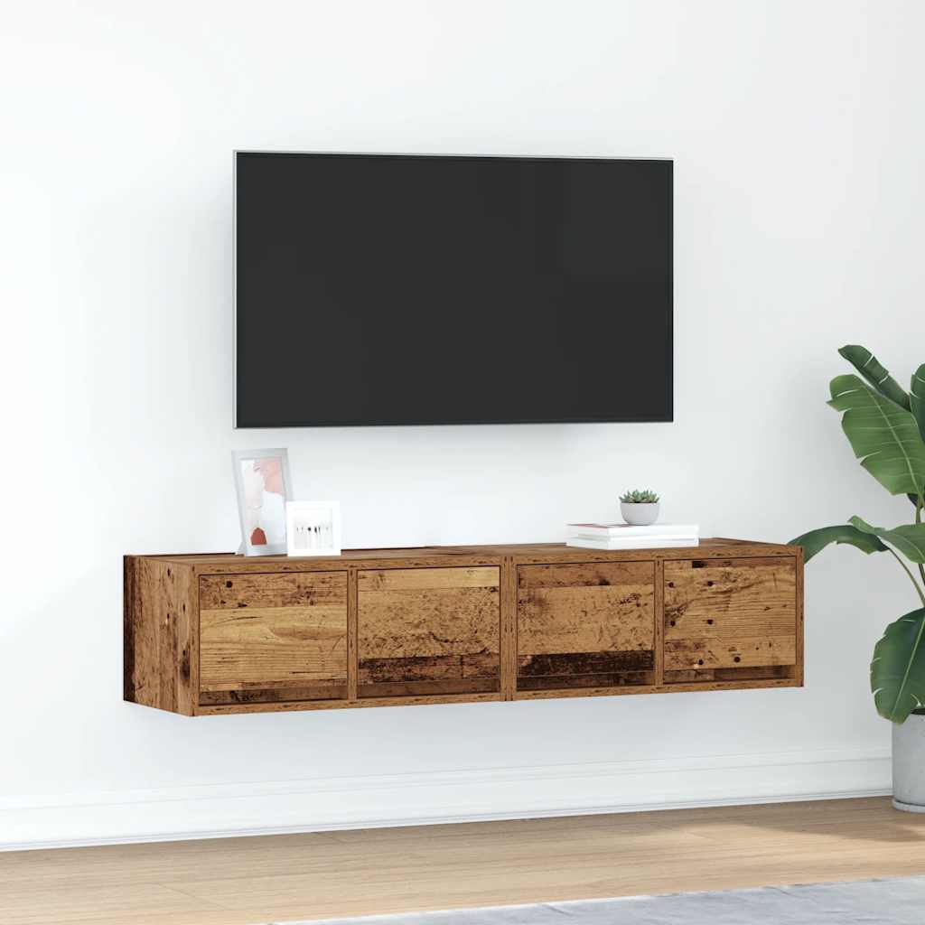 Móveis TV 2 peças madeira velha 60x31x25,5cm madeira trabalhada