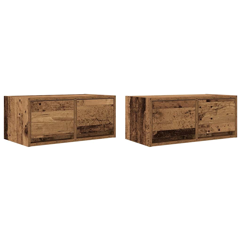 Móveis TV 2 peças madeira velha 60x31x25,5cm madeira trabalhada
