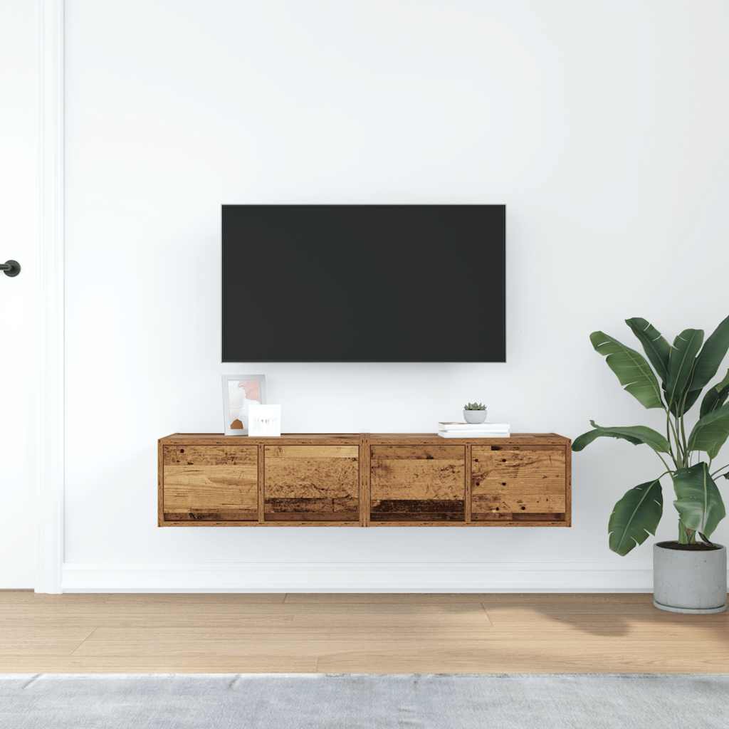 Móveis TV 2 peças madeira velha 60x31x25,5cm madeira trabalhada