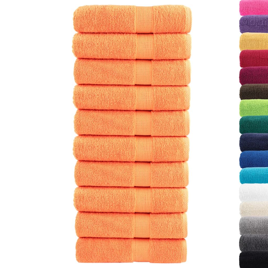 Toalhas de banho premium solund 10pcs 70x140cm 600 gsm laranja