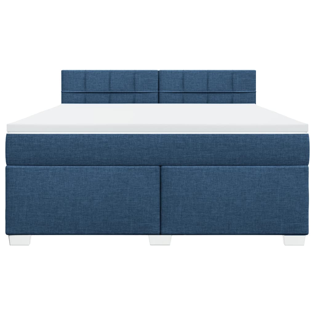 Cama com molas/colchão 180x200 cm tecido azul