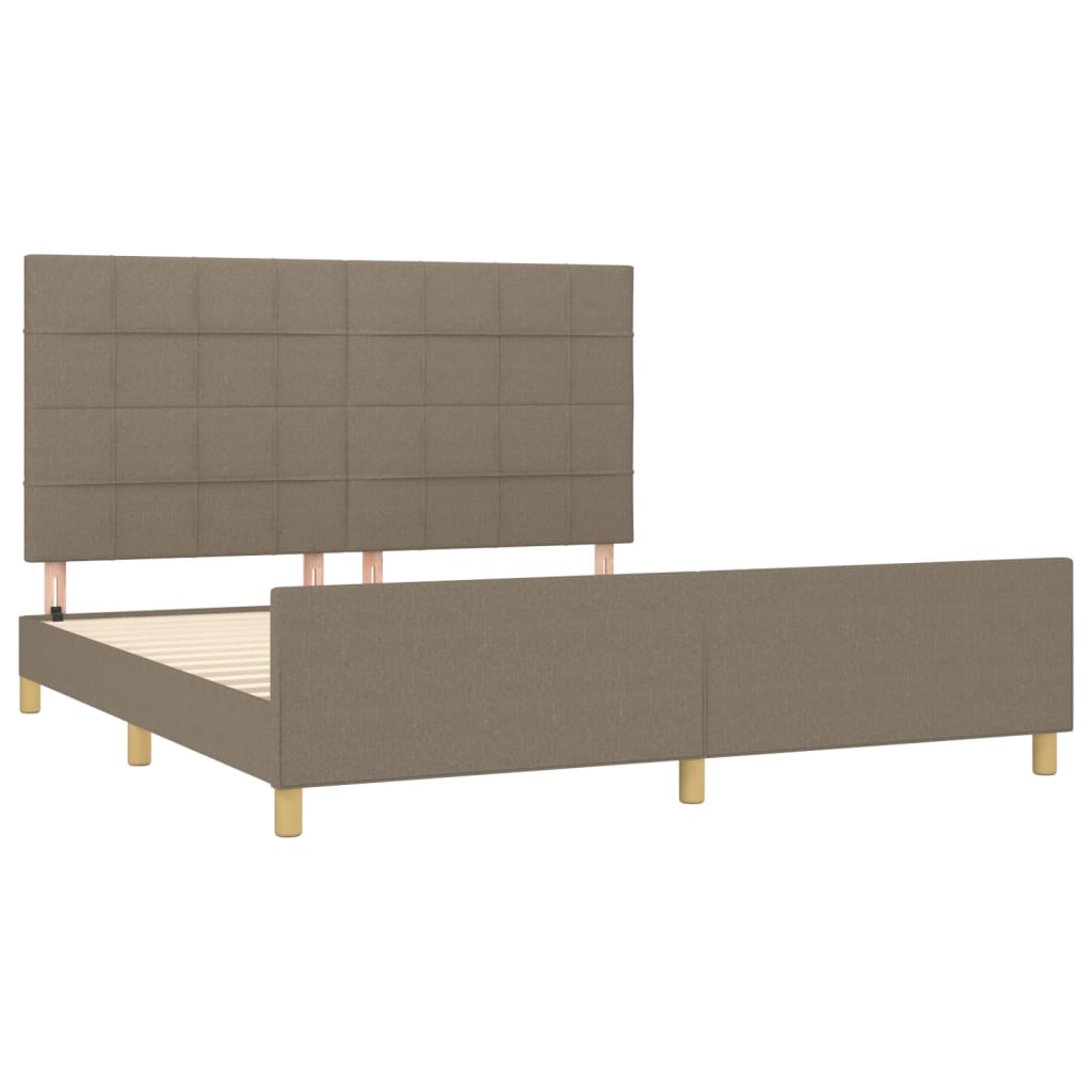 Cama sem colchão 180x200 cm tecido castanho-acinzentado