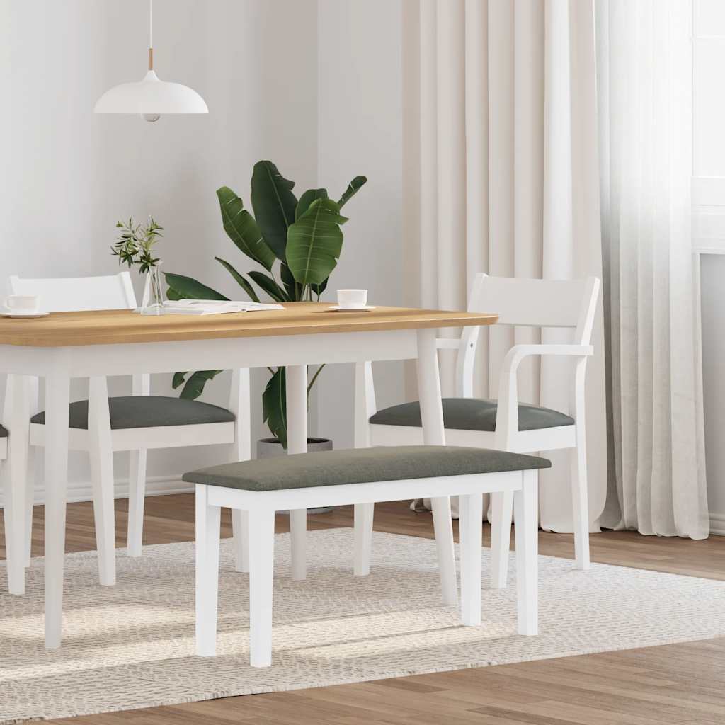 Banco 90 cm madeira seringueira maciça branco