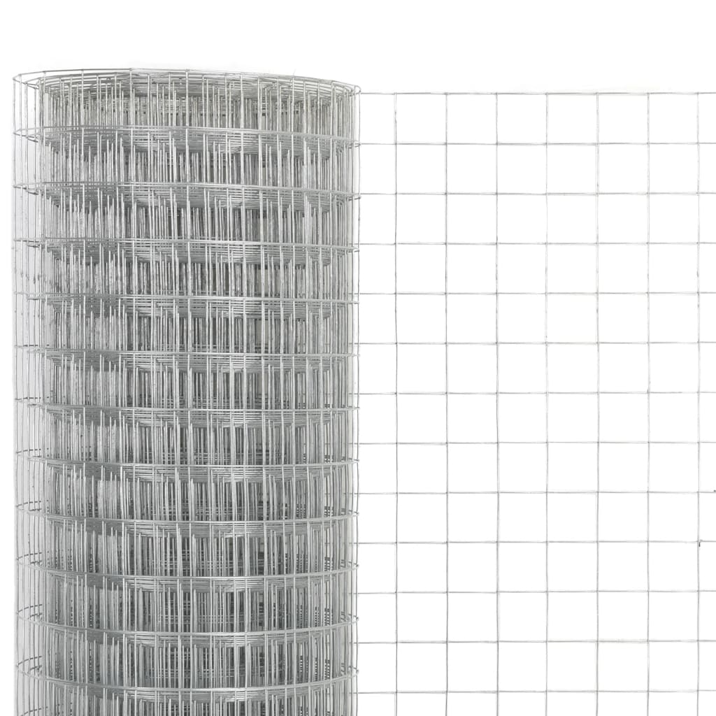 Cerca de arame p/ galinheiro 10x1,5 m aço galvanizado prateado