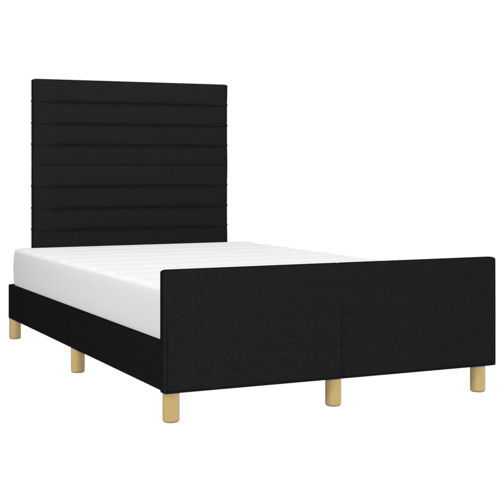 Estrutura de cama sem colchão preto 120x190 cm tecido
