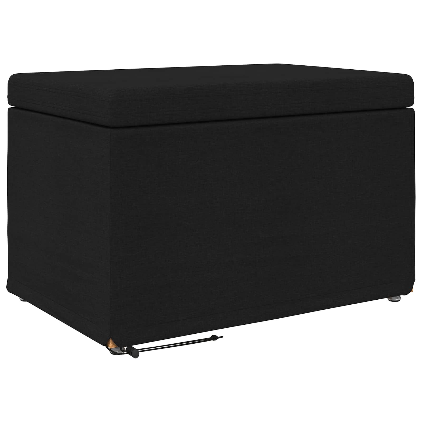 Banqueta preto 61 x 41 x 40 cm tecido e madeira engenharia