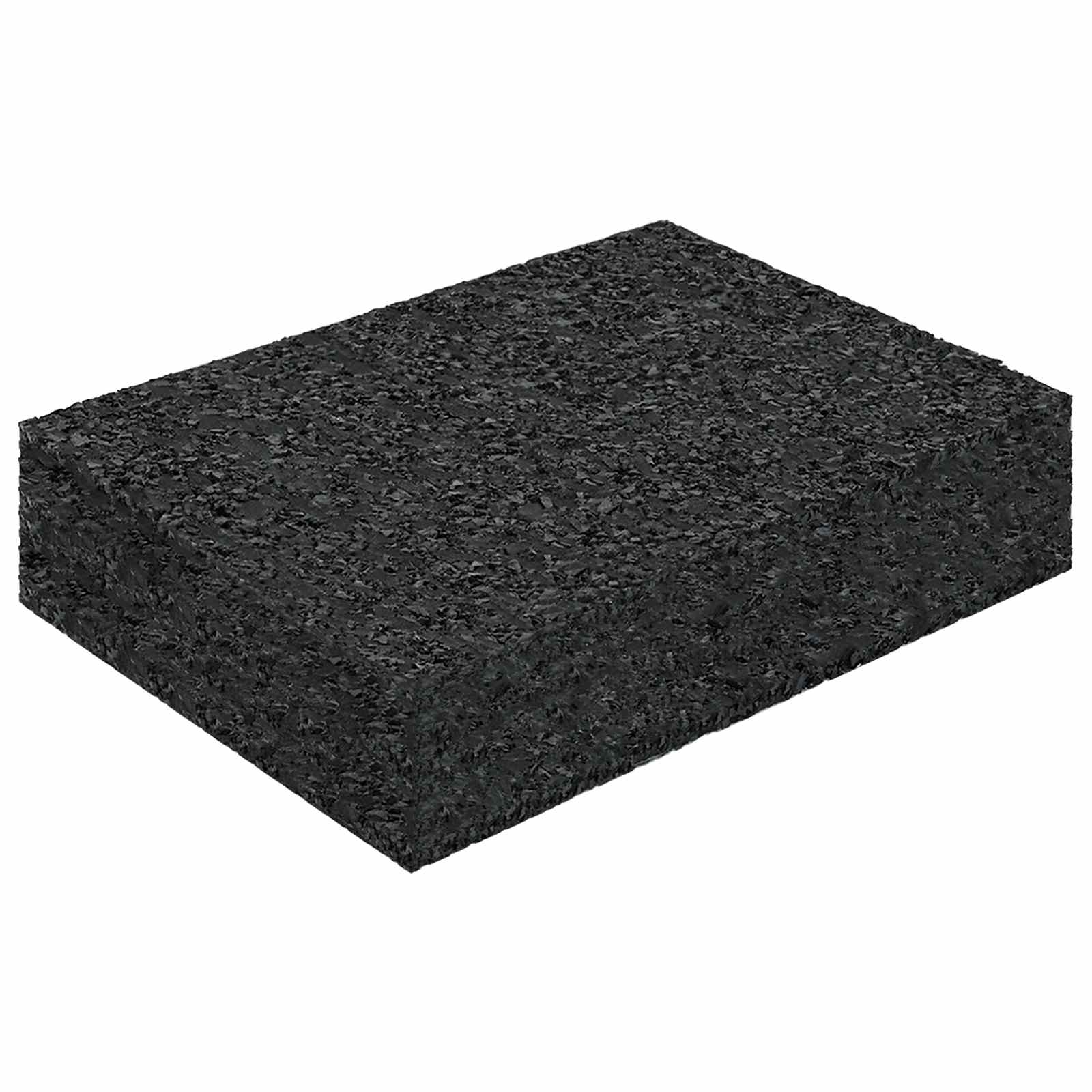 Tapete de pátio em granulado de borracha preto 6 x 9 x 2 cm