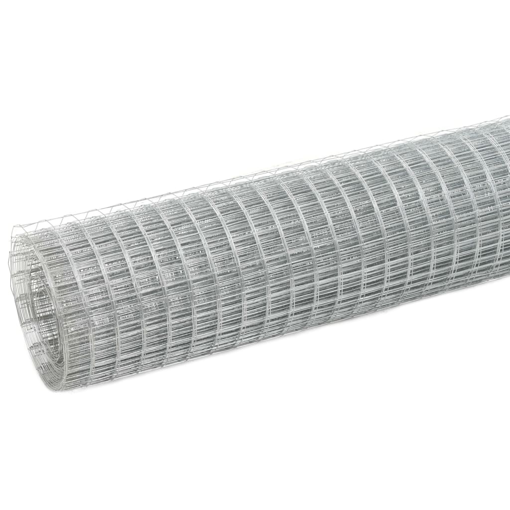 Cerca de arame p/ galinheiro 10x0,5 m aço galvanizado prateado