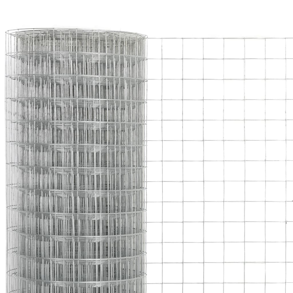 Cerca de arame p/ galinheiro 10x0,5 m aço galvanizado prateado