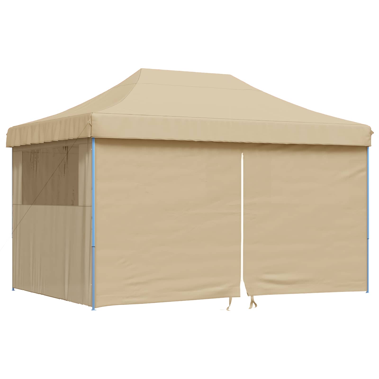 Tenda para festas pop-up dobrável com 4 paredes laterais bege