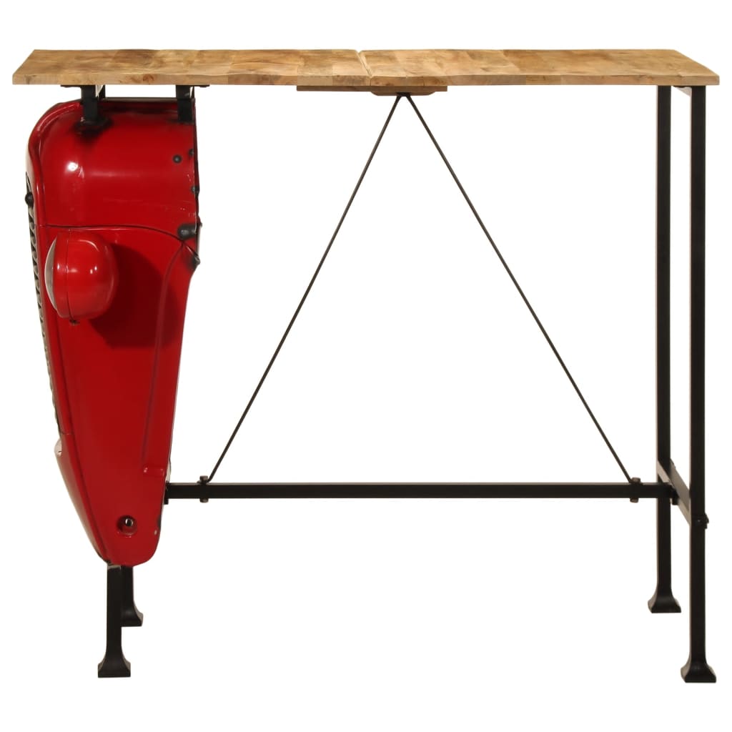 Mesa de bar trator madeira mangueira maciça vermelho/castanho