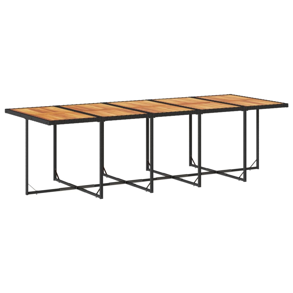 13 Pcs conjunto de jantar p/jardim com almofadões vime PE preto