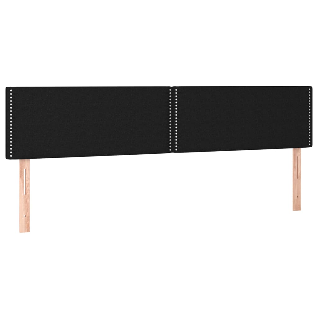 Cabeceira de cama c/ luzes LED tecido 200x5x78/88 cm preto