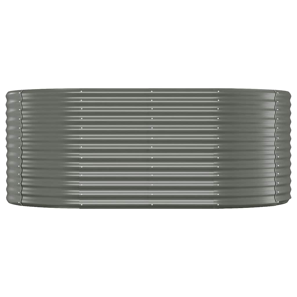Canteiro elevado jardim 175x100x68 aço galvanizado cinzento