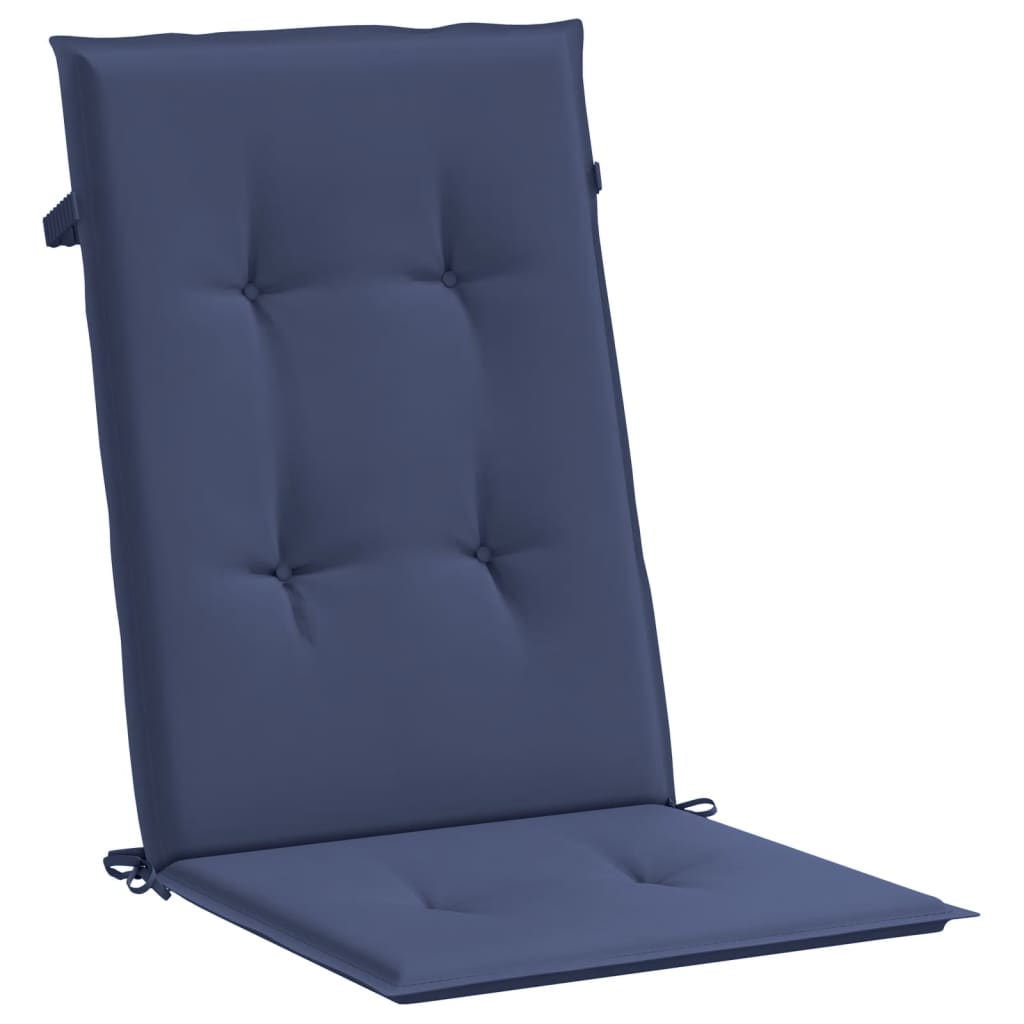 Almofadões cadeira encosto alto 6pcs tecido azul-marinho
