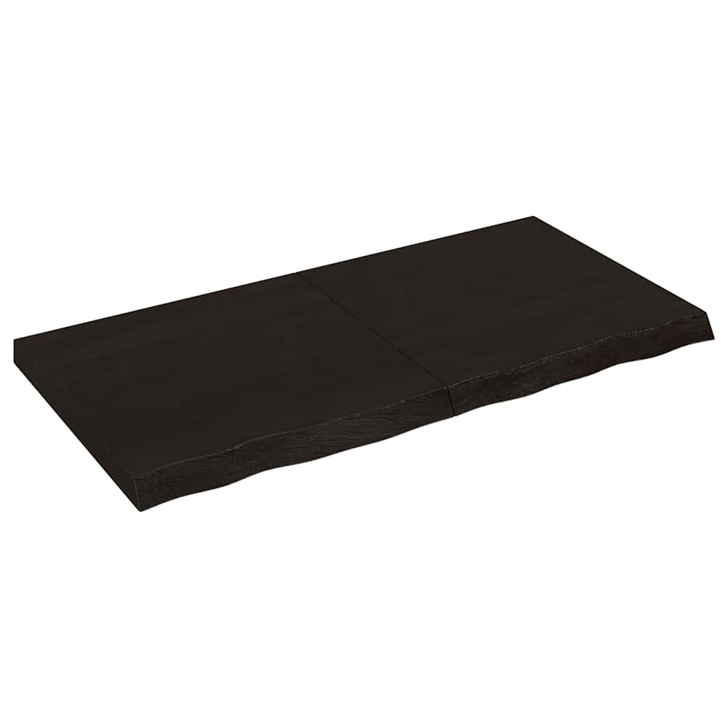 Tampo de mesa 120x60x(2-6) cm carvalho tratado castanho-escuro