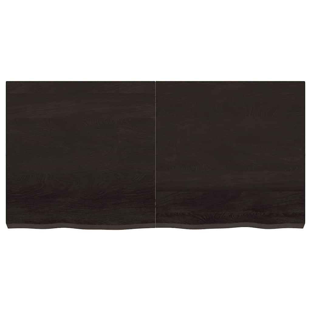 Tampo de mesa 120x60x(2-6) cm carvalho tratado castanho-escuro