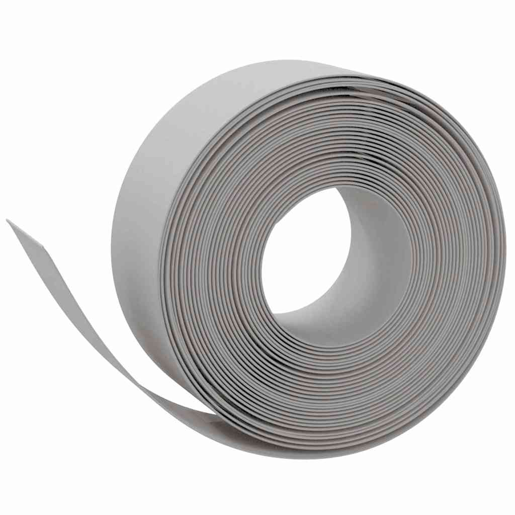 Bordas de jardim 4 pcs 10 m 20 cm polietileno cinzento