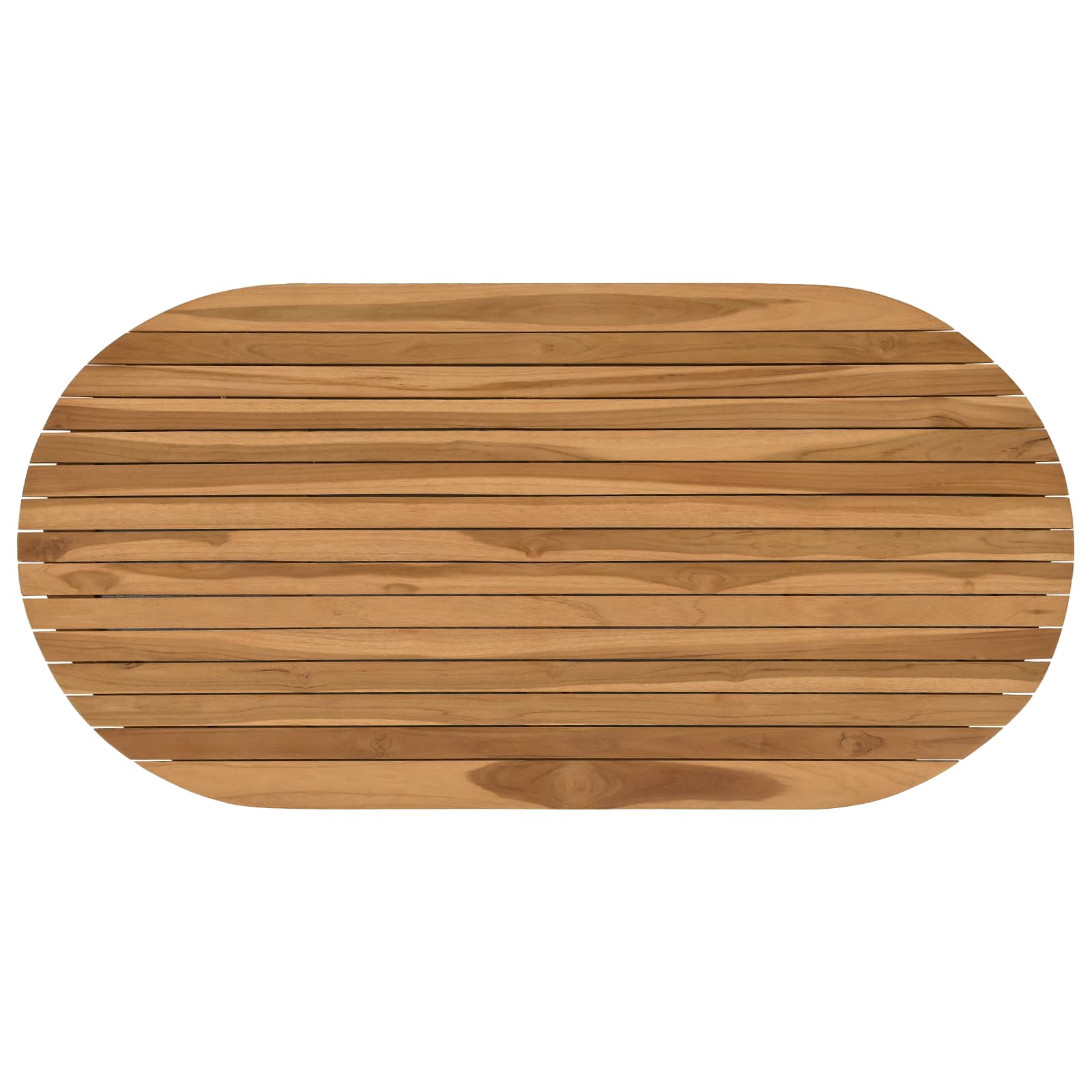 Tampo de mesa 110 x 55 x 3,5 cm oval madeira de teca sólida