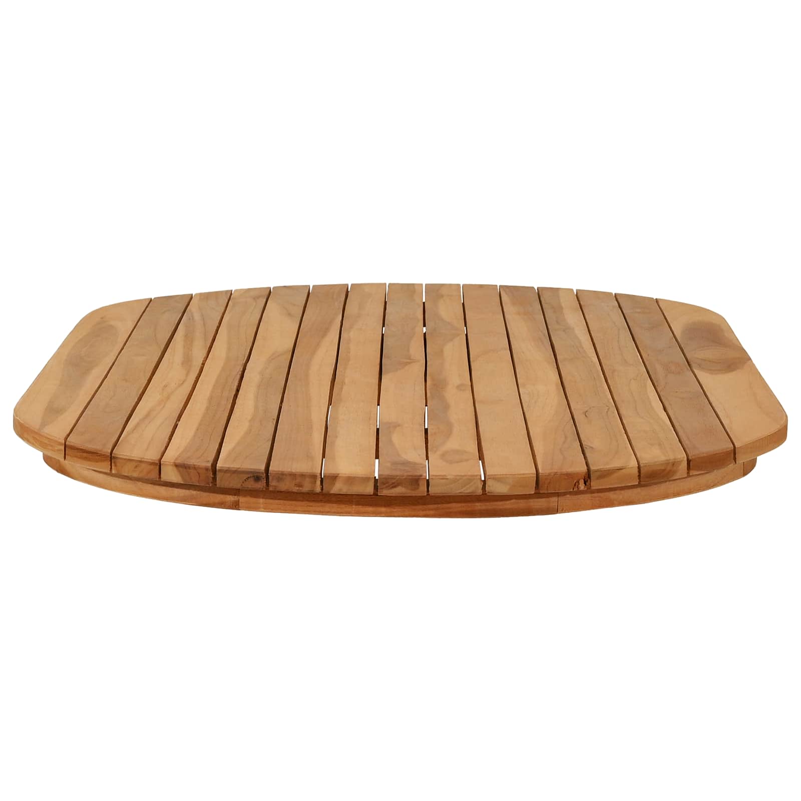 Tampo de mesa 110 x 55 x 3,5 cm oval madeira de teca sólida