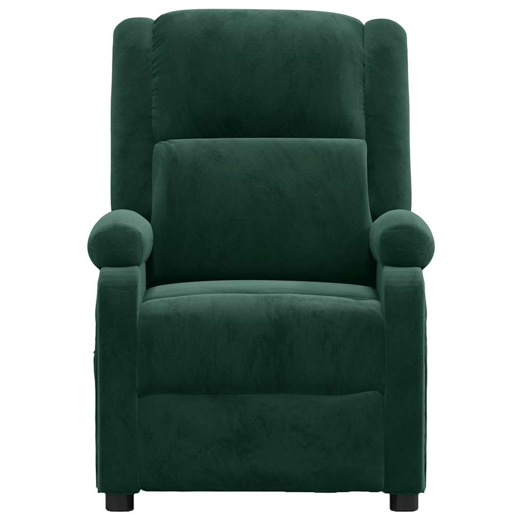 Poltrona de massagens veludo verde-escuro