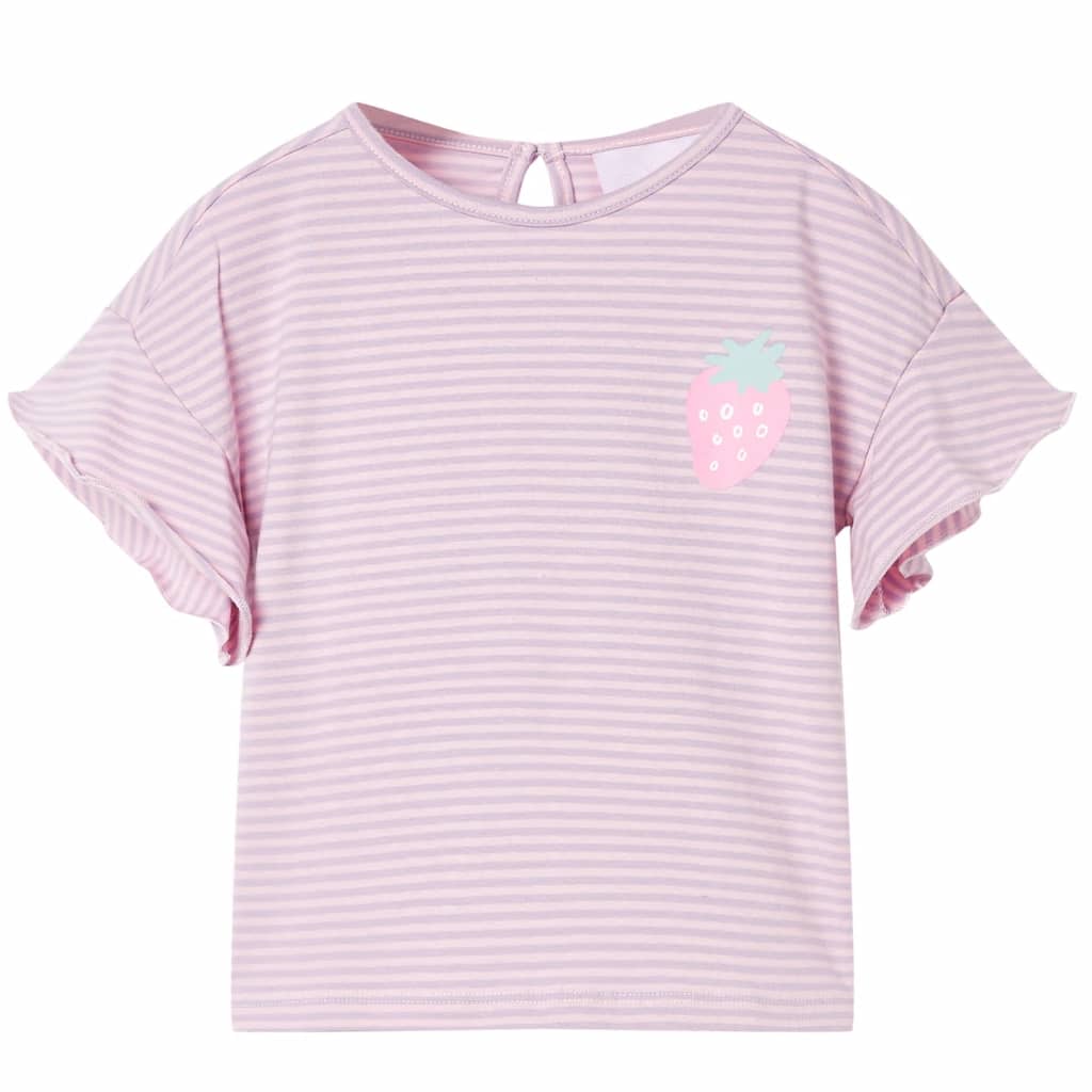T-shirt para criança manga com folhos lilás 104