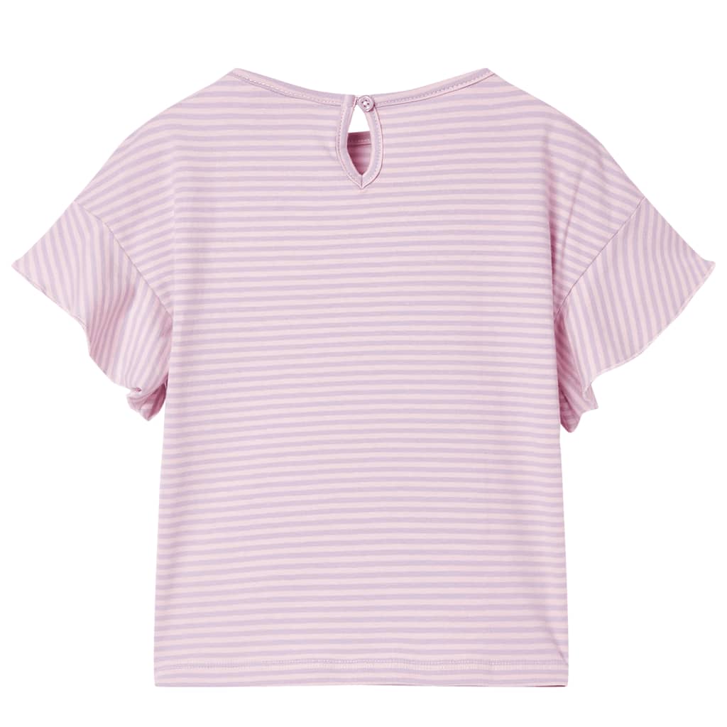 T-shirt para criança manga com folhos lilás 104