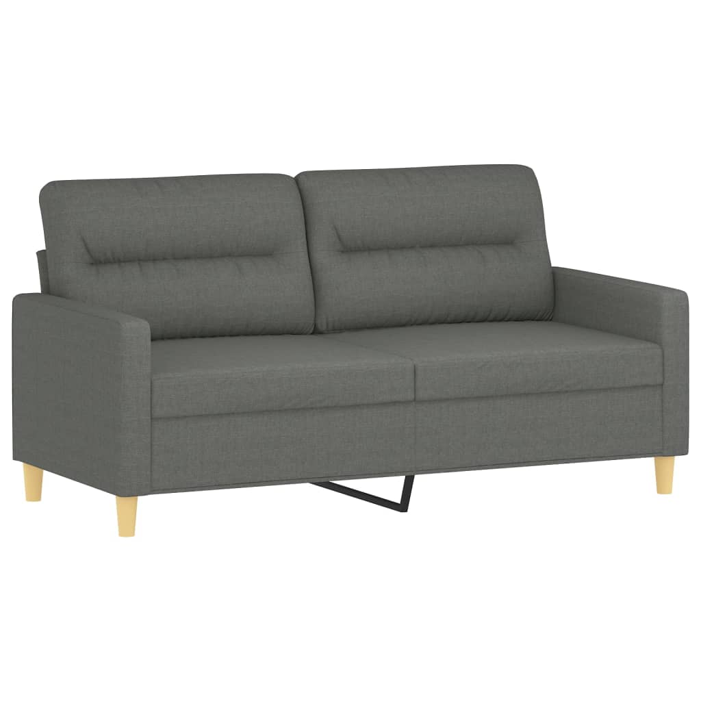 3 Pcs conjunto de sofás com almofadões tecido cinzento-escuro
