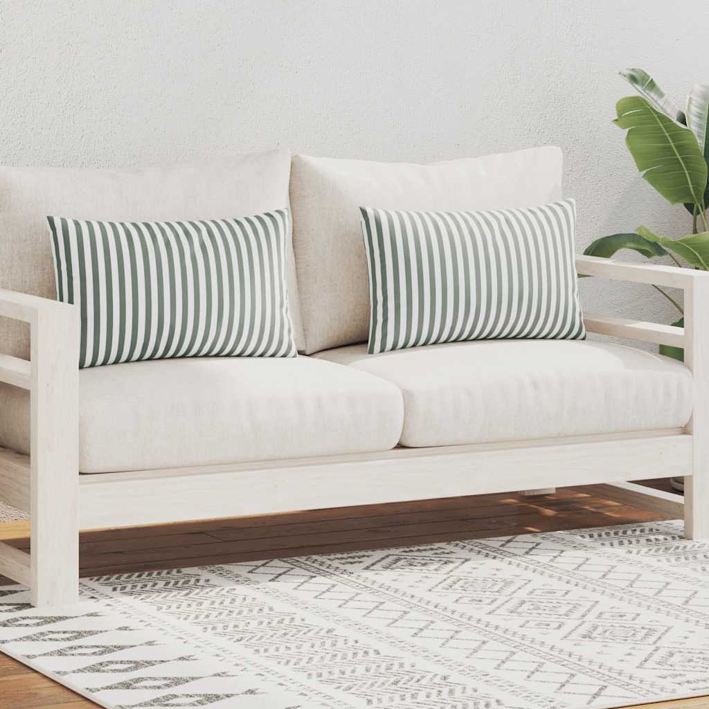 Almofadas para exterior 2 pcs 60x40 cm riscas cinzentas