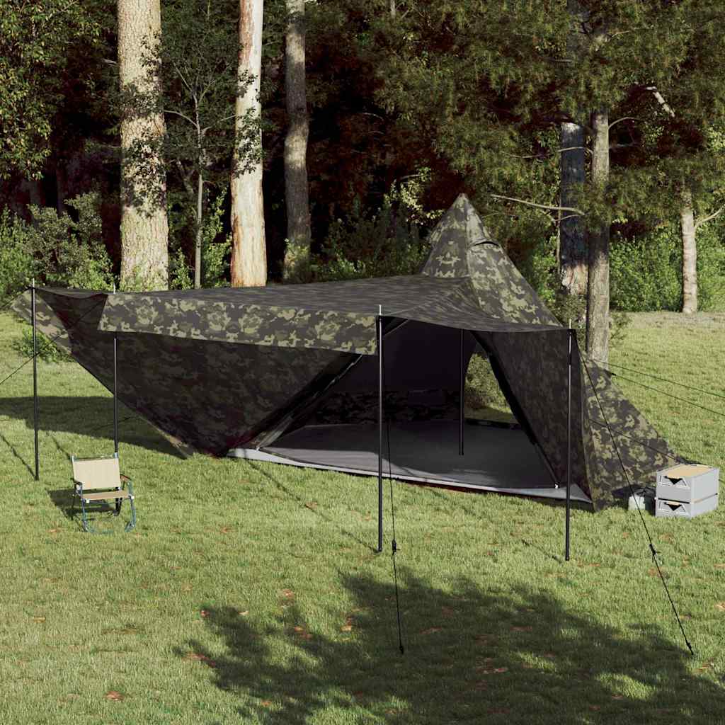 Tenda familiar tipi para 8 pessoas impermeável camuflagem